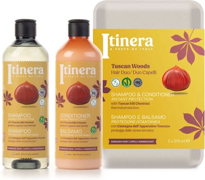 ITINERA Cadeauset: Conditioner + Shampoo voor Beschadigd Haar met Kastanje uit Toscaanse Heuvels 2x370ml