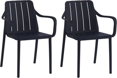 Set van 2 stapelbare tuinstoelen - Weerbestendig, UV-bestendig en Ergonomisch - Tot 200 kg, Ideaal voor Balkon, Terras en Eetkamer