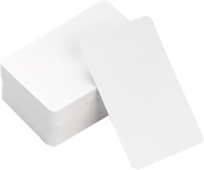 100 Stuks Witte Lege Kraft Papier Visitekaartjes - DIY Notitiekaarten, Cadeau Tags en Leerkaarten voor Feestdagen zoals Kerst en Verjaardag