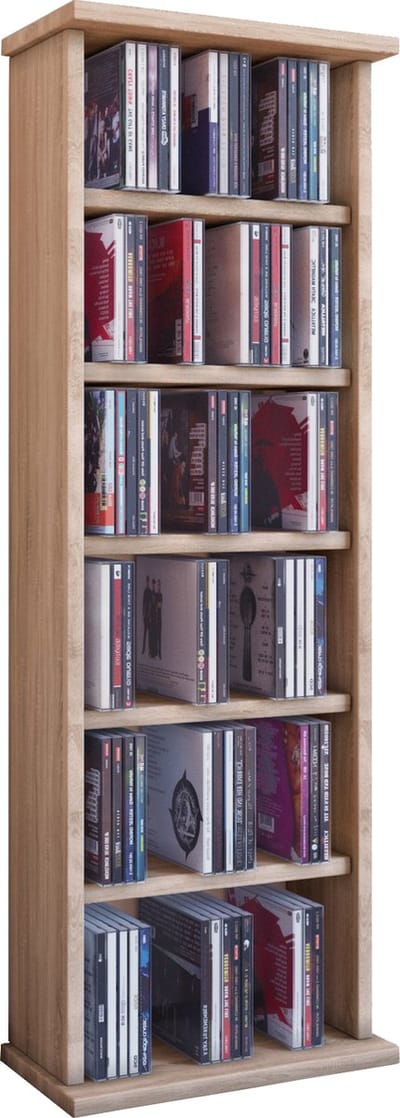 Houten CD DVD-standaard plank kabinet opslag staande plank standaard Vostan