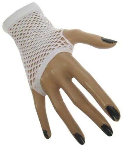 Nethandschoenen Vingerloos wit kort