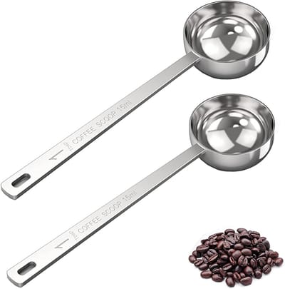 2 stuks eetlepels met lange steel, 15 ml roestvrijstalen koffie-maatlepel 15 ml maatlepel voor koffie, melk, fruitpoeder, meetaccessoires