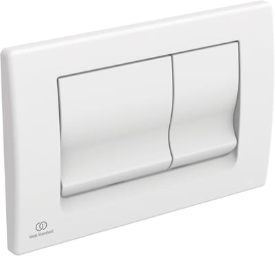 Bedieningsplaat WC - Spoelplaat - Dubbele Spoeling - Mechanische Bediening - 24.5 x 16 cm - Wit