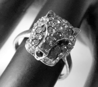 Hetty'S - Zilveren - ring - met Tijgerkop - Zirconia's - Maat 17