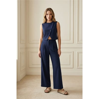 Hoge Taille Wijde Pijpen Twee-Delige Set