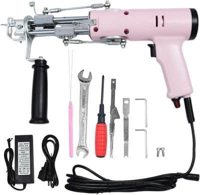 Elektrische Tufting Machine - Tapijt Machine Weefmachine - Tapijt Maken - Verwisselbare Scharen - 7-19 mm - Roze