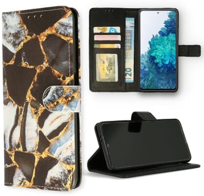Casemania - Bookcase geschikt voor - Samsung Galaxy S25 Ultra - Marmer Zwart