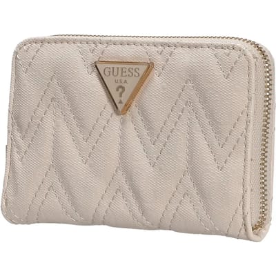 GUESS Portemonnee Laurel SLG Medium Zip Around Wallet Stone Crème