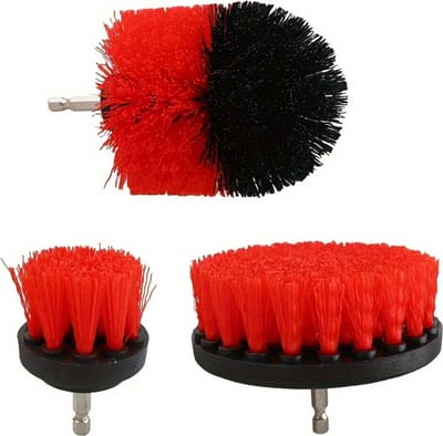 Bovista Boorborstel - Reinigingsborstel Boormachine - Borstelset Voor Boormachine - Boormachine Borstelset - 3 Stuks - Rood