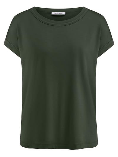 Shirt ronde hals Van Peter Hahn groen