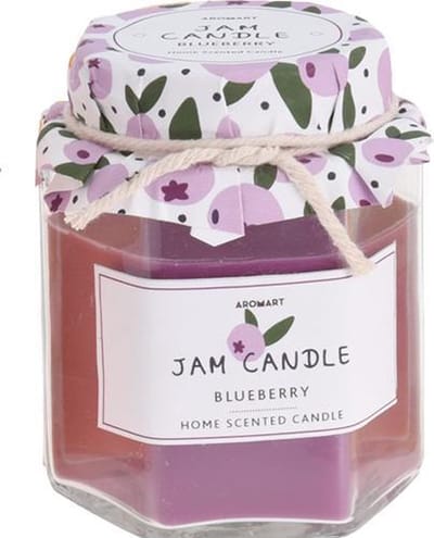 Geurkaars - jamcandle glas!  Bleuberry Geurkaars - Kaars - cadeau - geurkaarsen