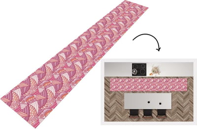 Keukenloper - Loper keuken - Meiden - Veren - Roze - Patronen - 300x50 cm - Keukenloper vinyl