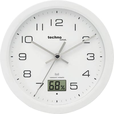 Analoge Draadloze Wandklok met Temperatuur- en Luchtvochtigheidsmeter