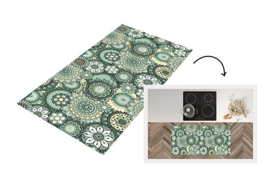 Keukenloper - Loper keuken - Bloemen - Groen - Patronen - 120x60 cm - Keukenloper vinyl