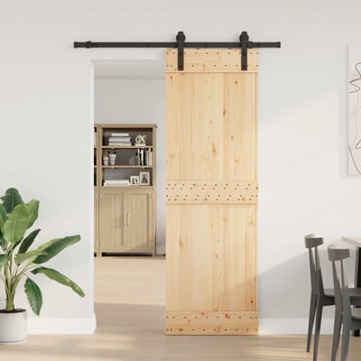 vidaXL - Schuifdeur - NARVIK - Naturel - en - Zwart - 70 - x - 210 - cm - (152,5 - cm)