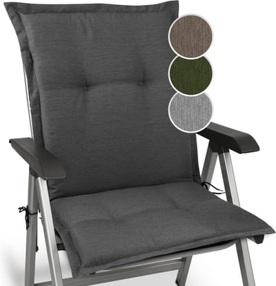 Beautissu HighLux NL Zitkussen voor Tuinstoel Kussen 105x50x7cm Antraciet