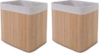 Opbergmand MCW-C21, opbergmand organisatiedoos sorteerdoos plankmand, bamboe ~ natuurlijke kleur