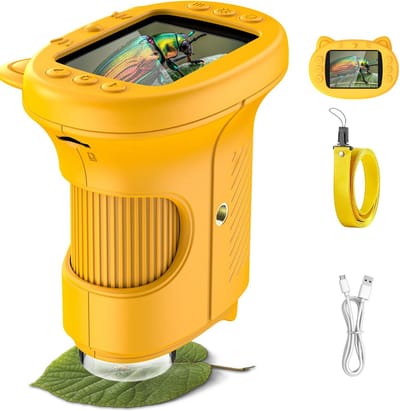 Kindermicroscoop - Digitale Vergroter - Natuur Ontdekken - 4K Lens 8 LED - 1000X Vergroting - Zwart