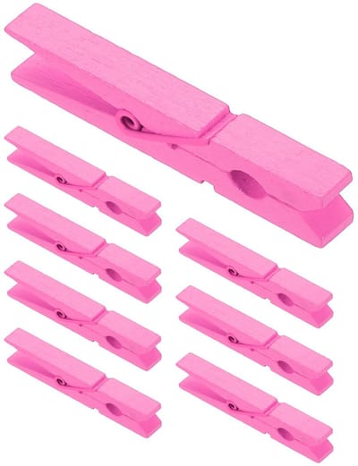 Wasknijpers, 2,8 inch, 100 stuks, kleurrijke houten klemmen, sterke gripfoto-klemmen voor foto's, ophangen, kleding, foto's, decoratief knutselwerk, roze