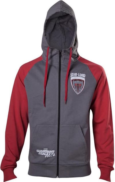 Guardians Of The Galaxy - Star-Lord heren hoody vest met capuchon grijs/rood - XL - Comics film merchandise