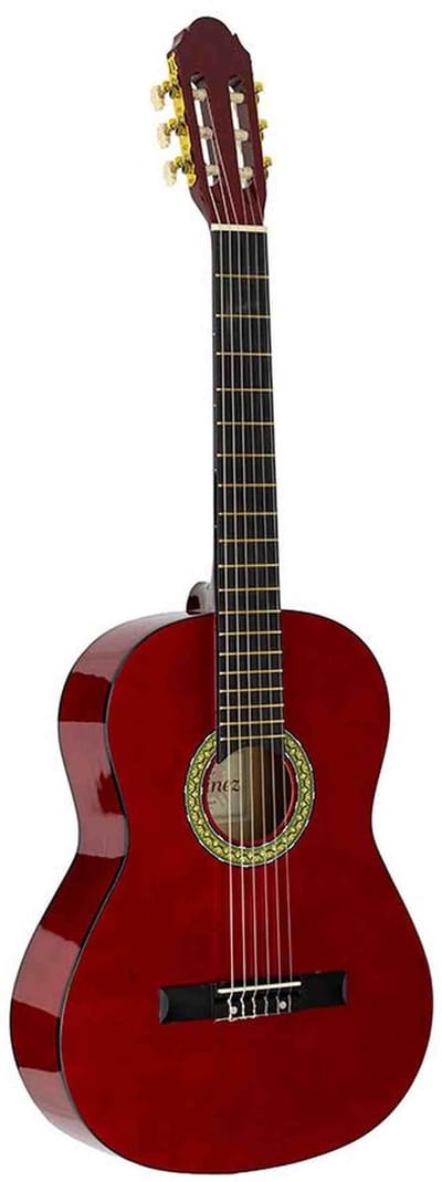 A.Martinez MTC-080/R Klassieke Gitaar 4/4 Wijnrood Hoogglans