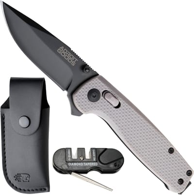 AdroitGoods Survival Zakmes Outdoor - G10 Handvat & D2 Staal - Lichtgrijs