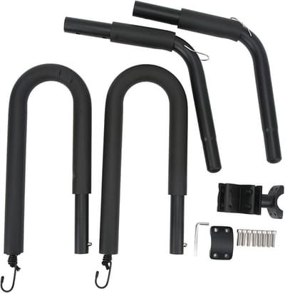 Dailygoods- Fietsendrager Universeel - Zijdelingse Montage - Afneembaar - Geschikt voor Surfplank/Ski's - Zwarte Aluminiumlegering - Verstelbare Draagriemen - Surfplankdrager