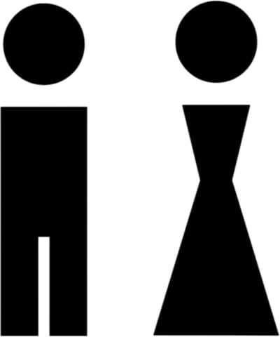 Djemzy - deur bordje - toilet bordje - wc bordje - hout - Toilet bordje man en vrouw abstract - zwart - 6mm mdf