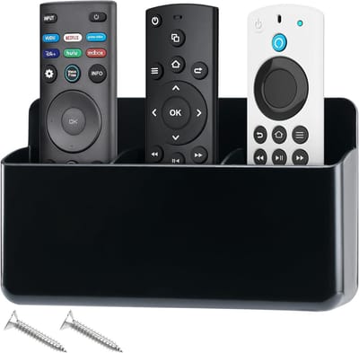 Afstandsbediening Houder - Opberger Controller - Wandmontage Organizer - Verstelbare Compartimenten - 20x4x12 cm - Zwart