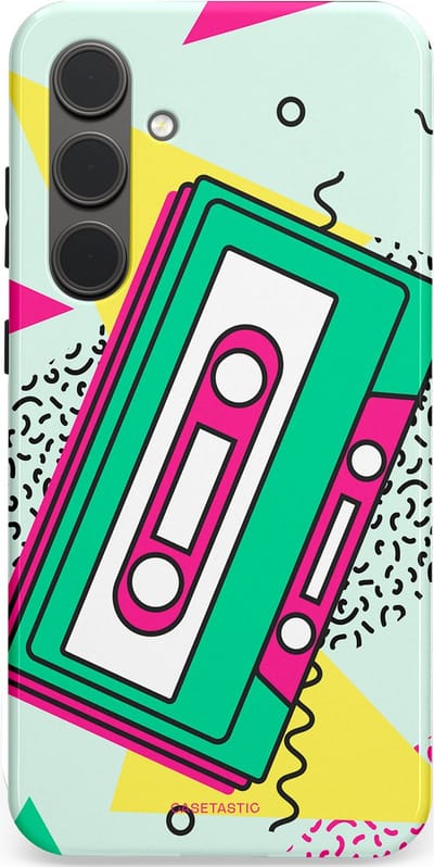 Casetastic Hoesje Geschikt voor Samsung S24 Plus - Stijlvolle Beschermende Duo-layer Case - Retro 80s muziek