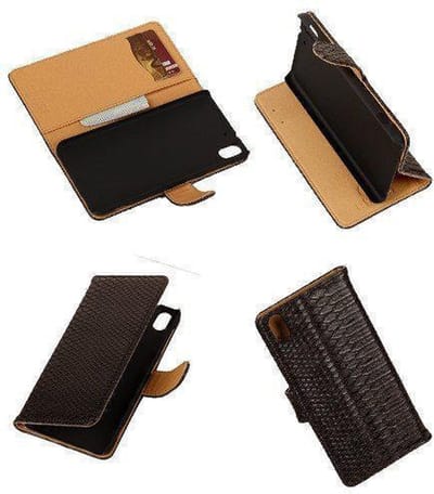 BC Slang Zwart HTC Desire Eye Bookcase Cover Hoesje TV Stand