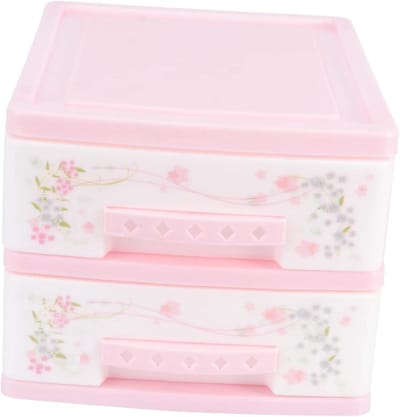 Make-up Opberger - Cosmetica Organizer - Beauty Producten Ordenen - Dubbellaags Met Lades - 105x13x105 cm - Roze