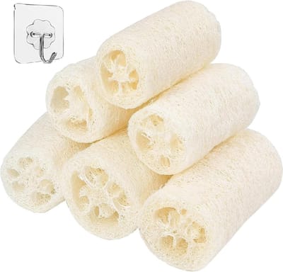 Natuurlijke Luffa-spons voor het verwijderen van dode huid en huidschilfers - 6 stuks scrubber van 10 cm