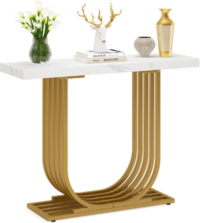 Consoletafel Valita - Haltafel - 100cm - Wandtafel - Gang of woonkamer - Goud/wit