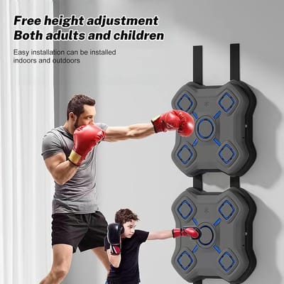 Muziek Boksmachine - Wandbokser Smart - Thuis Fitness - Verstelbare Snelheid - 1 stuk - Zwart