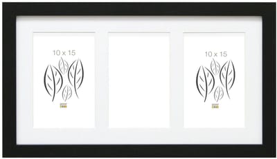 Deknudt Frames fotolijst S66KA3 - zwart - 3 verticale foto's 10x15 cm
