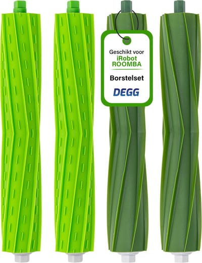 DEGG® - Rubberen bortels geschikt voor iRobot roomba E, I en J Series - Geschikt voor iRobot roomba onderdelen - passend op: i7 i7+ i1 i1+ i3 i3+ i4 i4+ i5 i5+ i6 i6+ i8 i8+ e5 e6 e7 - Roomba rollers - 2 SET(S)