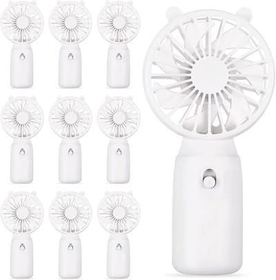 10 Stuks Batterij Handventilator – Bulk - Schattig - Klein - Draagbaar - Voor Bruiloft - Vrijgezellenfeest en Cadeautjes
