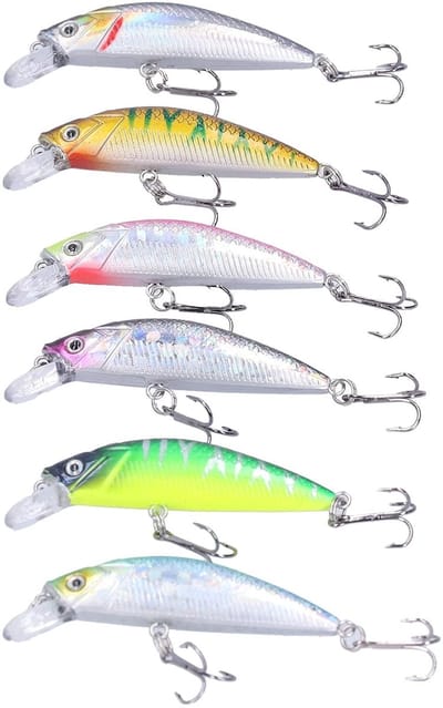 Dailygoods- Crankbait Set 6st - Kunstaas Snoek - Kunstaas Roofvis - Kunstaas Baars - Minnow Wobblers - Dubbele Haak