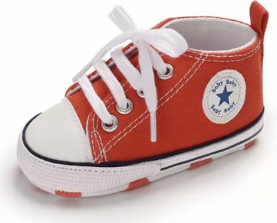 Stoere Baby Schoenen - Babysneakers  van Baby-Slofje - Rood maat 17 ( 11cm )