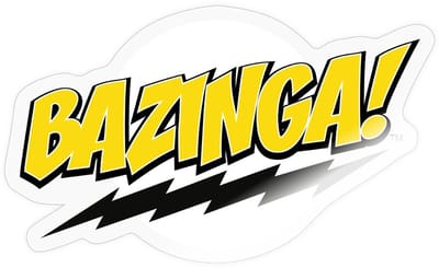 The Big Bang Theory Bazinga Sheldon Citaat Sticker maat S (10 x 10 cm)