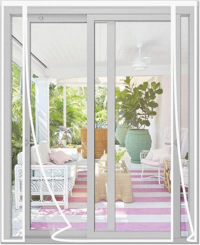 Magnetisch Vliegengordijn Deur Dubbel Breed 160x215 cm Wit - Hordeur met Automatische Sluiting