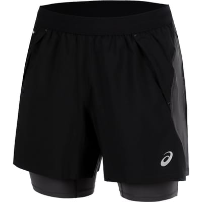 ASICS Road 2in1 5in Hardloopshorts Heren-zwart, donkergrijs