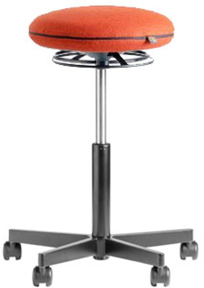 Circle - Ergonomische werkkruk - Zit sta kruk - Blazer Oranje - Wielen
