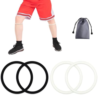 Siliconen Patella Tendon Ondersteuningsbanden - Ademend Knieband voor Sport, Hardlopen en Basketbal met Opbergzak voor Dames en Heren (Zwart, Luminous Wit)