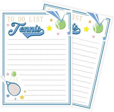 Dailygoods- Notitieblok Blauw/Wit - 2 Stuks - 50 Pagina’s per Blok - Tennis Notitieboek - Kladblok - Papier - 14x10,5cm