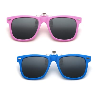 FUIPVGI Kids Polariseerde Zonnebril - Clip-On UV-Bescherming Voor Jongens en Meisjes, 2 Paar Voor Strand, School en - ShopVlot