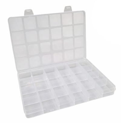 Fako Bijoux - Opbergdoos Large - 24 Vakjes - Kralendoos - Opbergbox - Sorteerdoos Rocailles - Verdeeldoos - Kralen Box - 19x13x1.9 cm - 1 Stuk