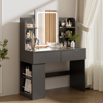 Moderne Kaptafel met Verstelbare LED Verlichting en Grote Spiegel