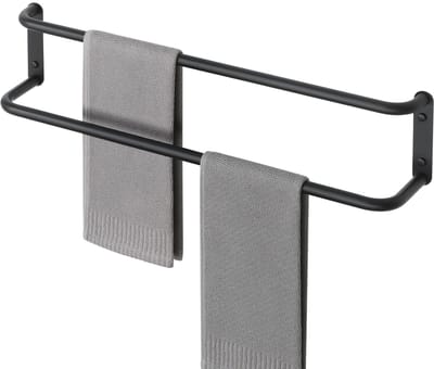 Dailygoods- Handdoekhouder Dubbel 304 Roestvrij Staal - Handdoekrek Badkamer - Handdoekstang Wandmontage - Handdoekhouder Keuken - Ruimtebesparend - Snelle luchtdroging